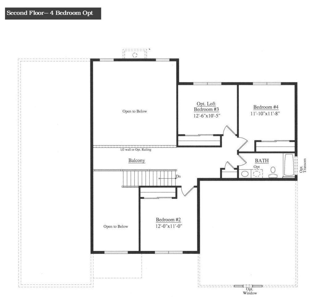 second floor floor plan for a rotelle cape cod model