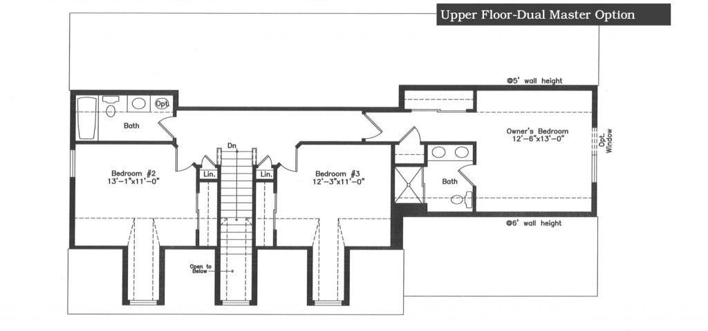 Cape Cod Floor Plan Upper Dual Master