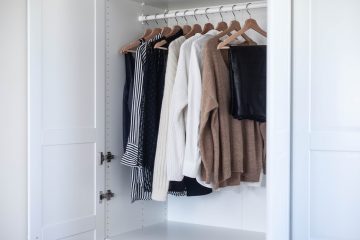 clothes organized in a closet