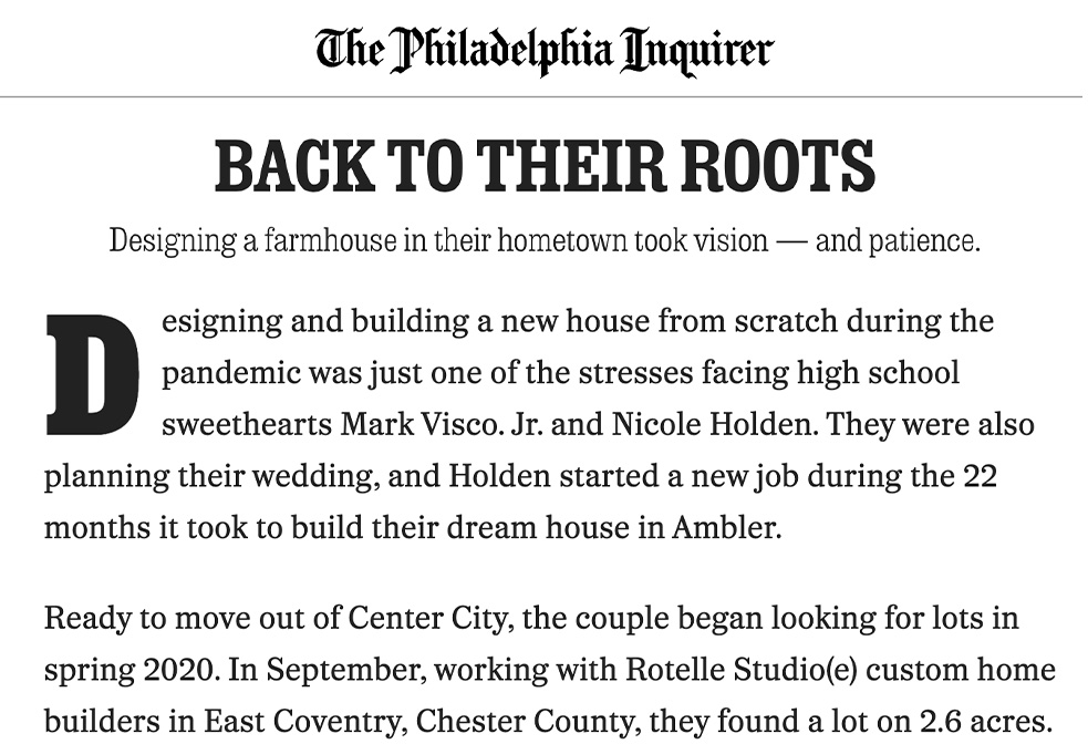 The Philadelphia Inquirer News paper page titled "Back to their roots"