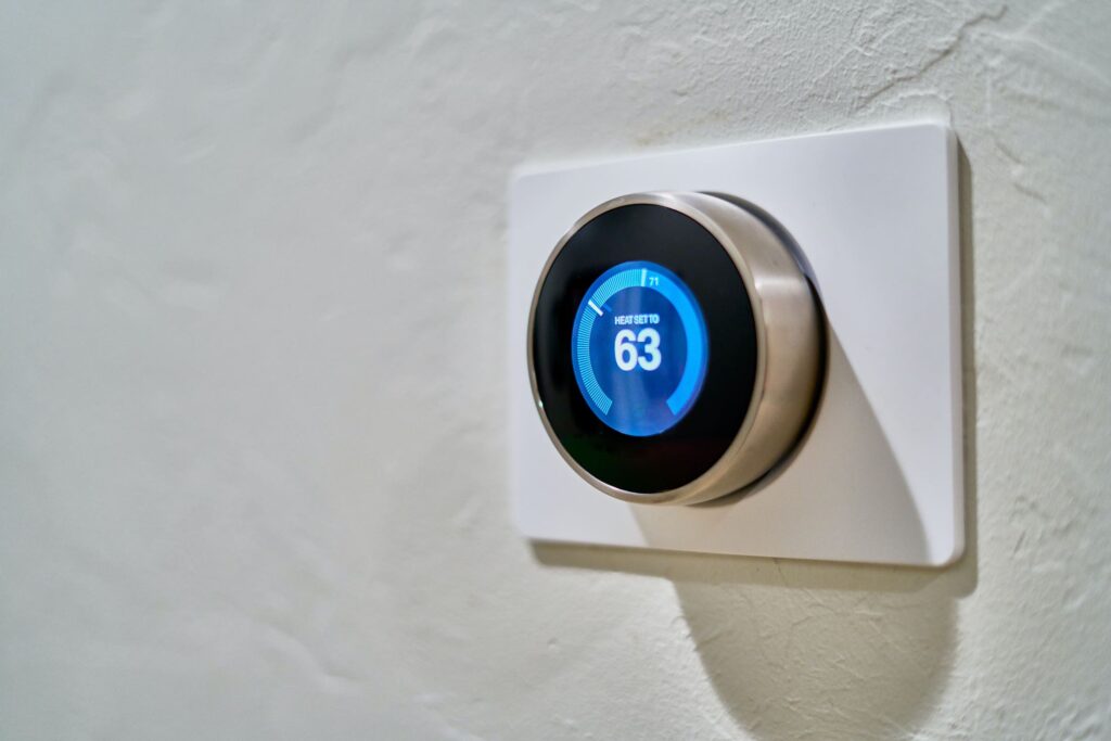 Smart Thermostat with the air on 63 degrees