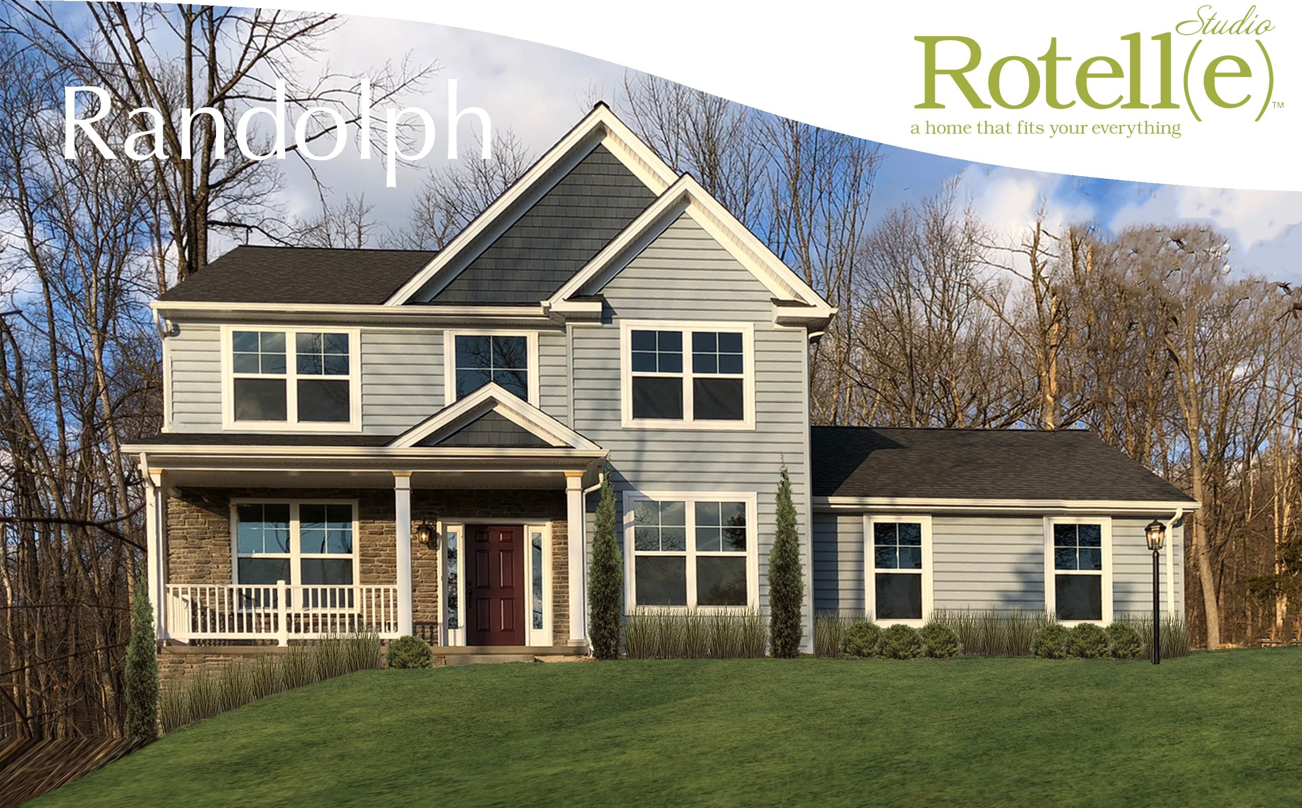 front elevation of the randolph model from rotelle