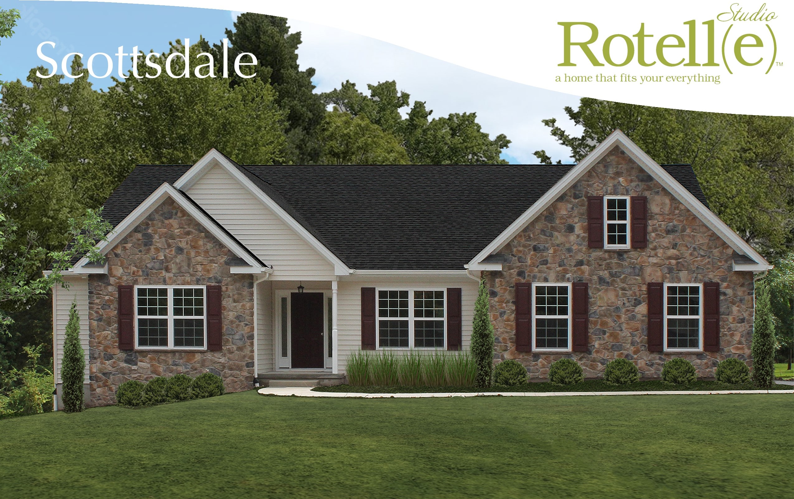 Front elevation of the scottsdale model from rotelle